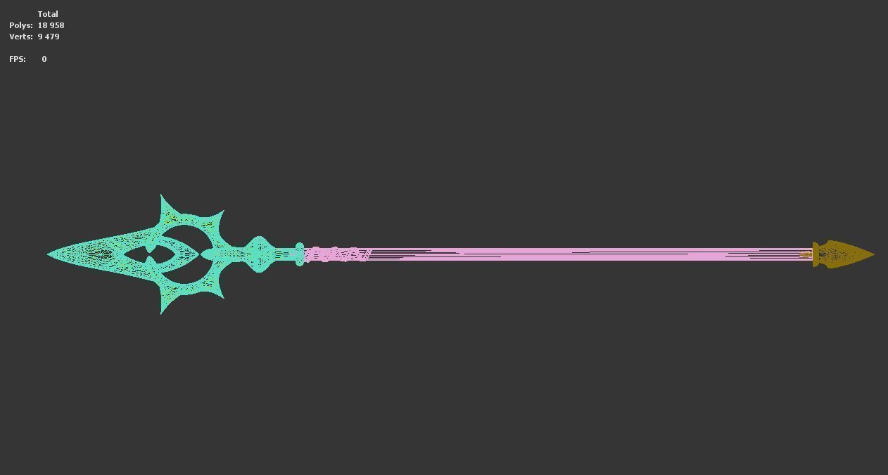 FE If Fates Birthright Aqua Staves Cosplay Weapon replica  3D print model_10