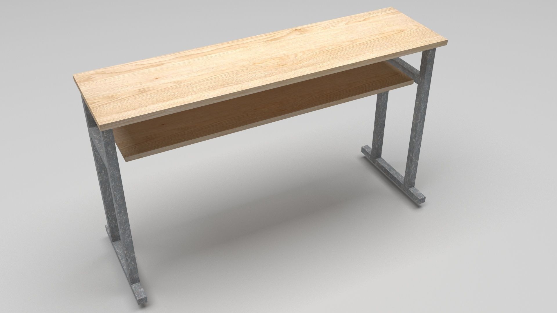 School Desk and Chairs 3D model_7