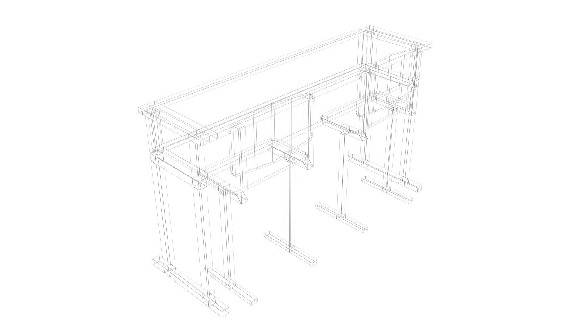 School Desk and Chairs 3D model_26