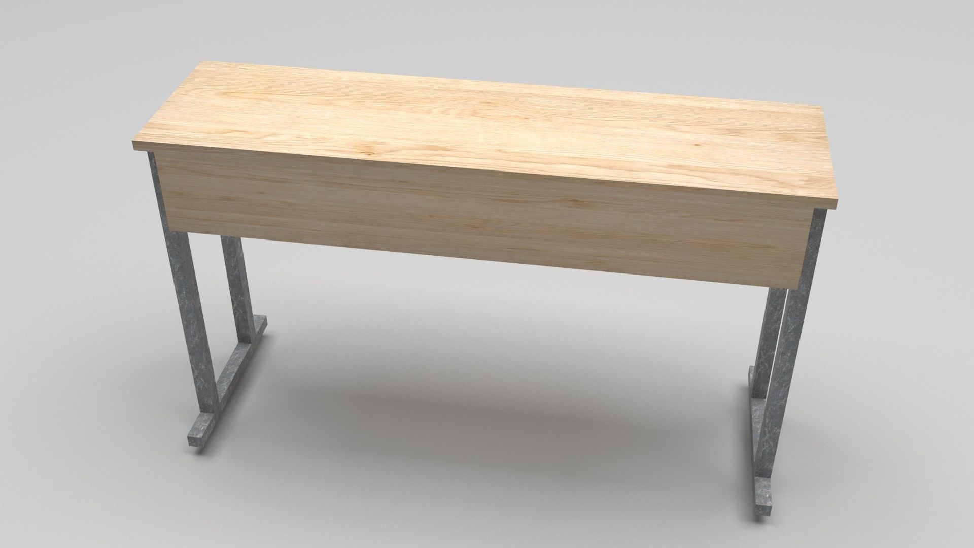 School Desk and Chairs 3D model_9