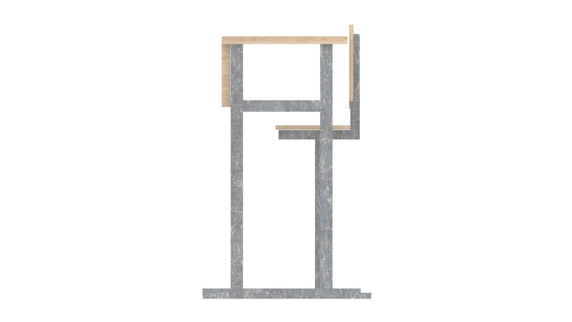 School Desk and Chairs 3D model_21