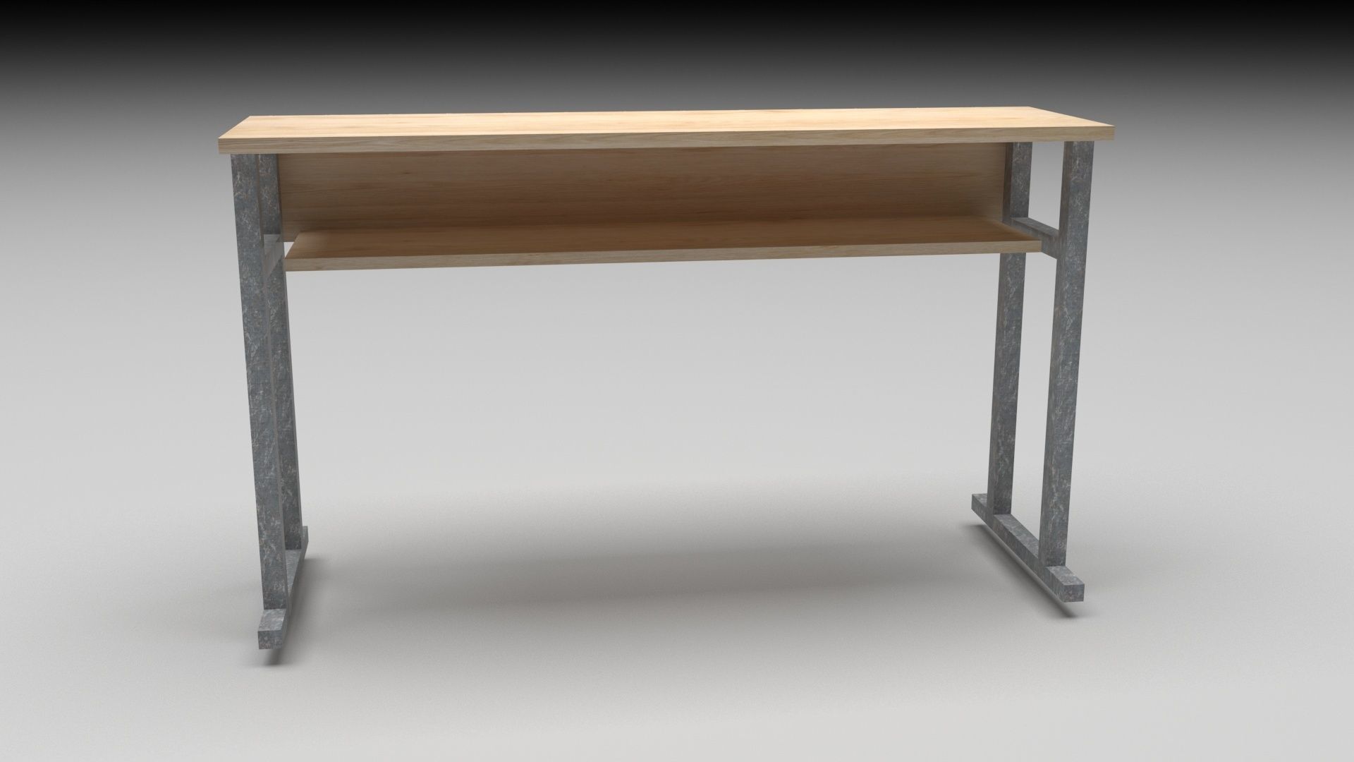 School Desk and Chairs 3D model_8