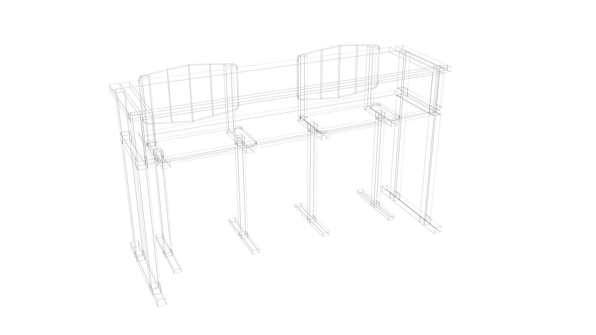 School Desk and Chairs 3D model_28