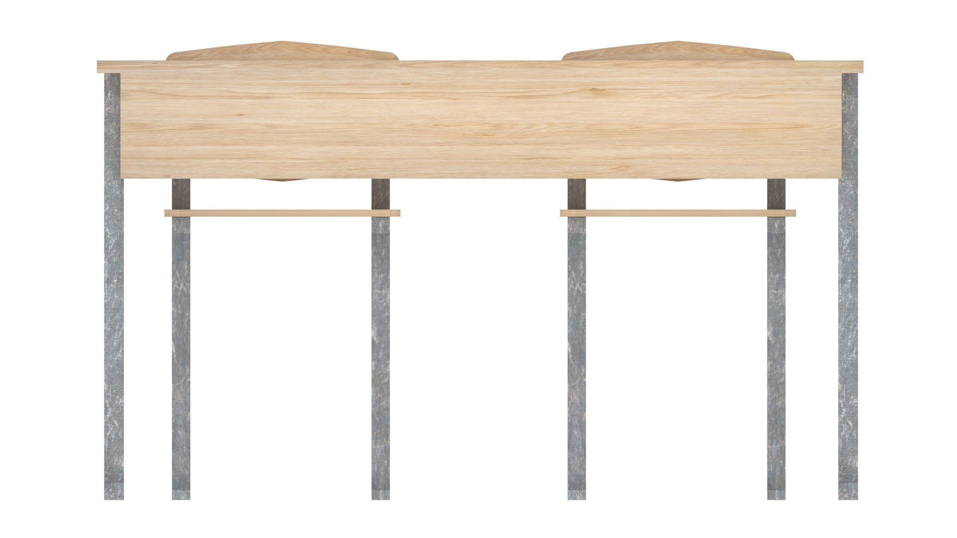 School Desk and Chairs 3D model_23