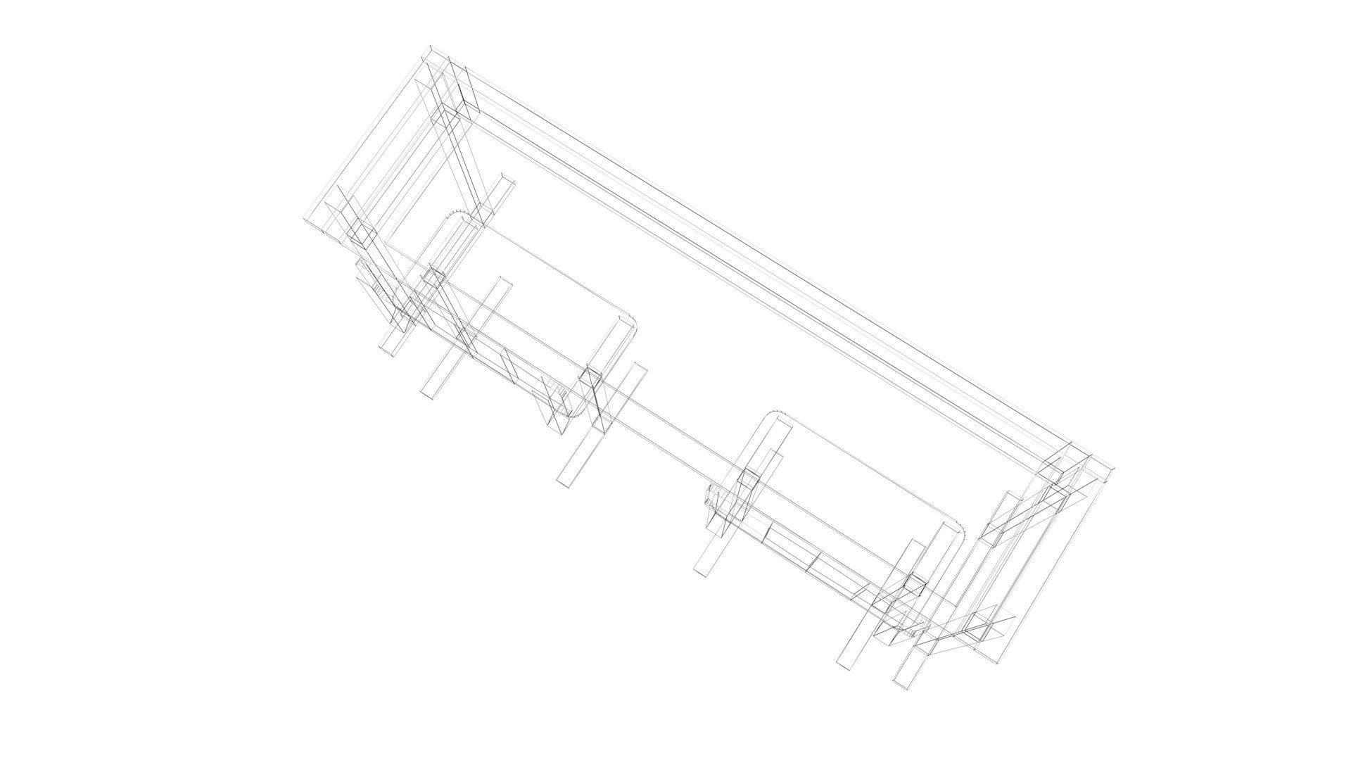 School Desk and Chairs 3D model_27