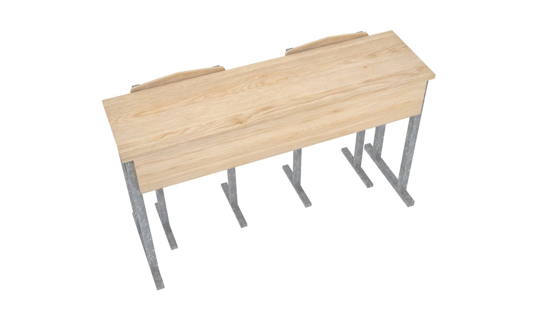 School Desk and Chairs 3D model_16