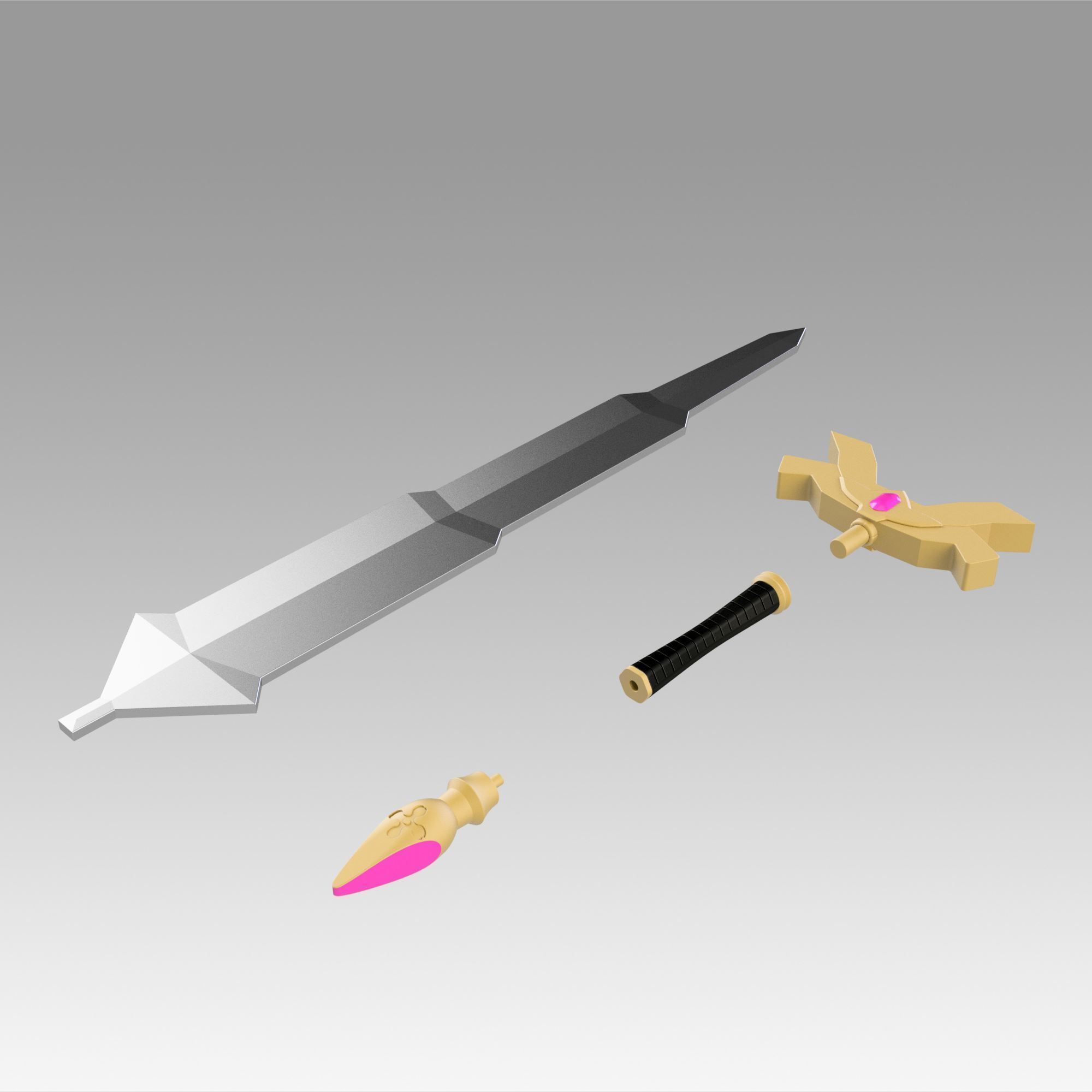 Fire Emblem Binding Blade Eckesachs sword replica 3D print model_9