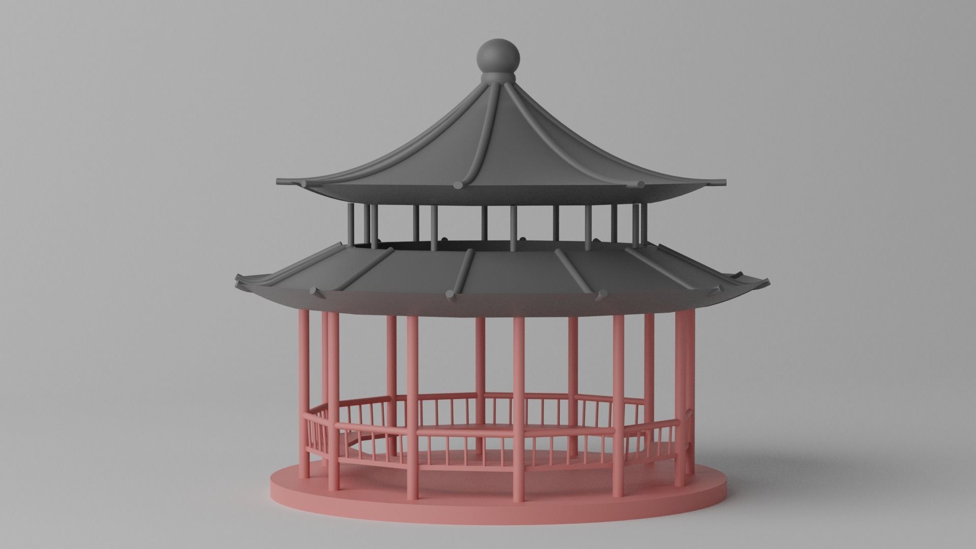 Cartoon Chinese Pavilion 1 3D model_10