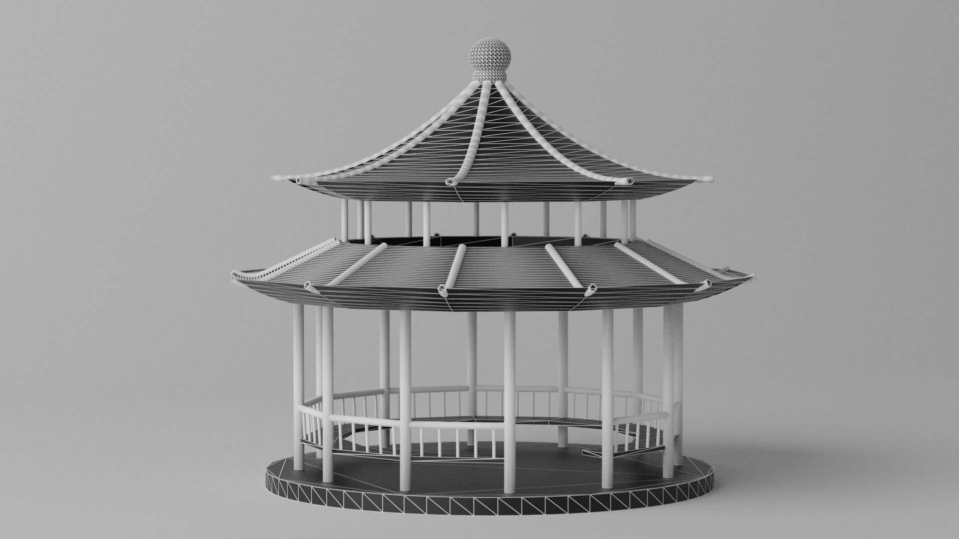 Cartoon Chinese Pavilion 1 3D model_3