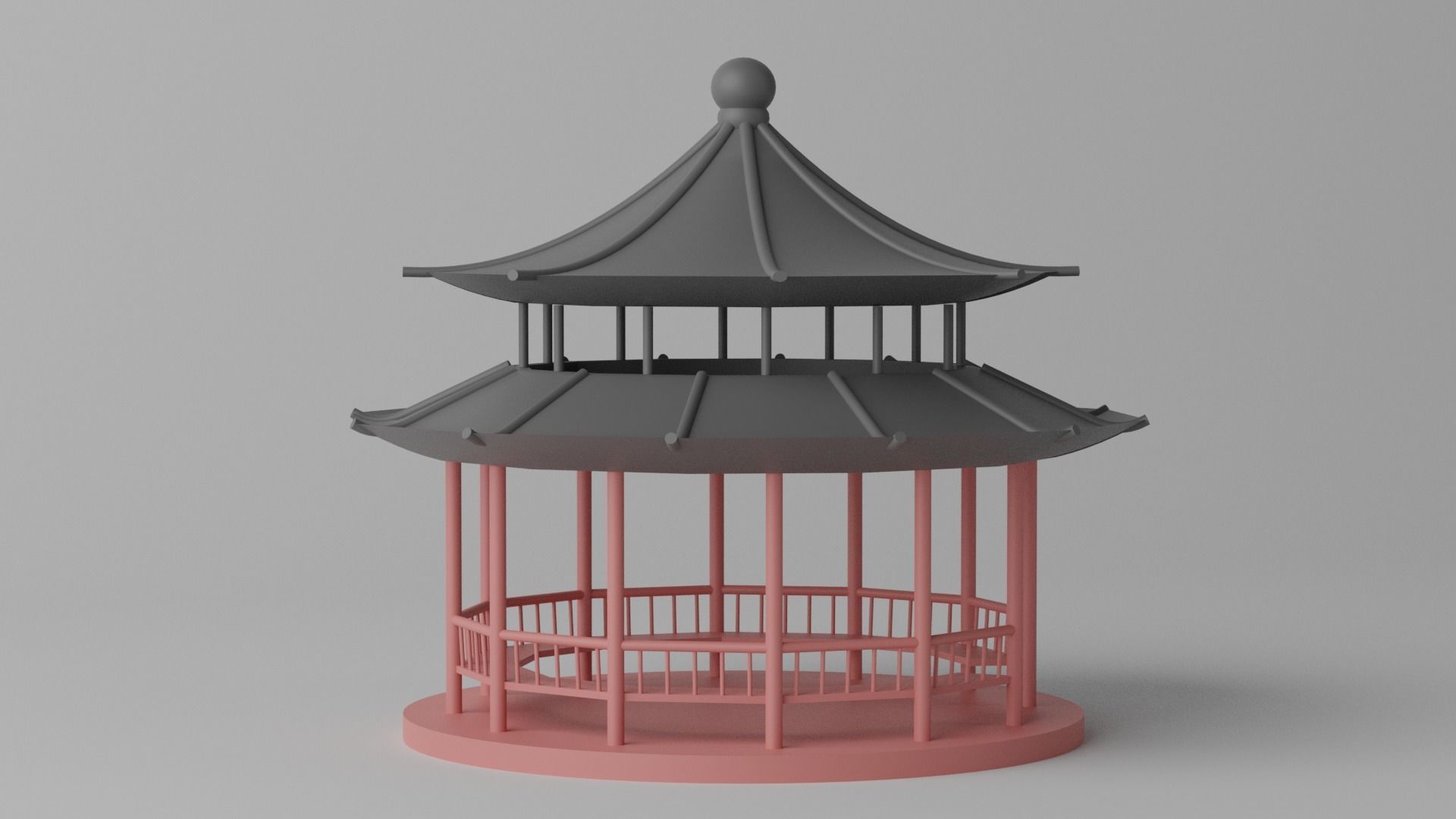 Cartoon Chinese Pavilion 1 3D model_11