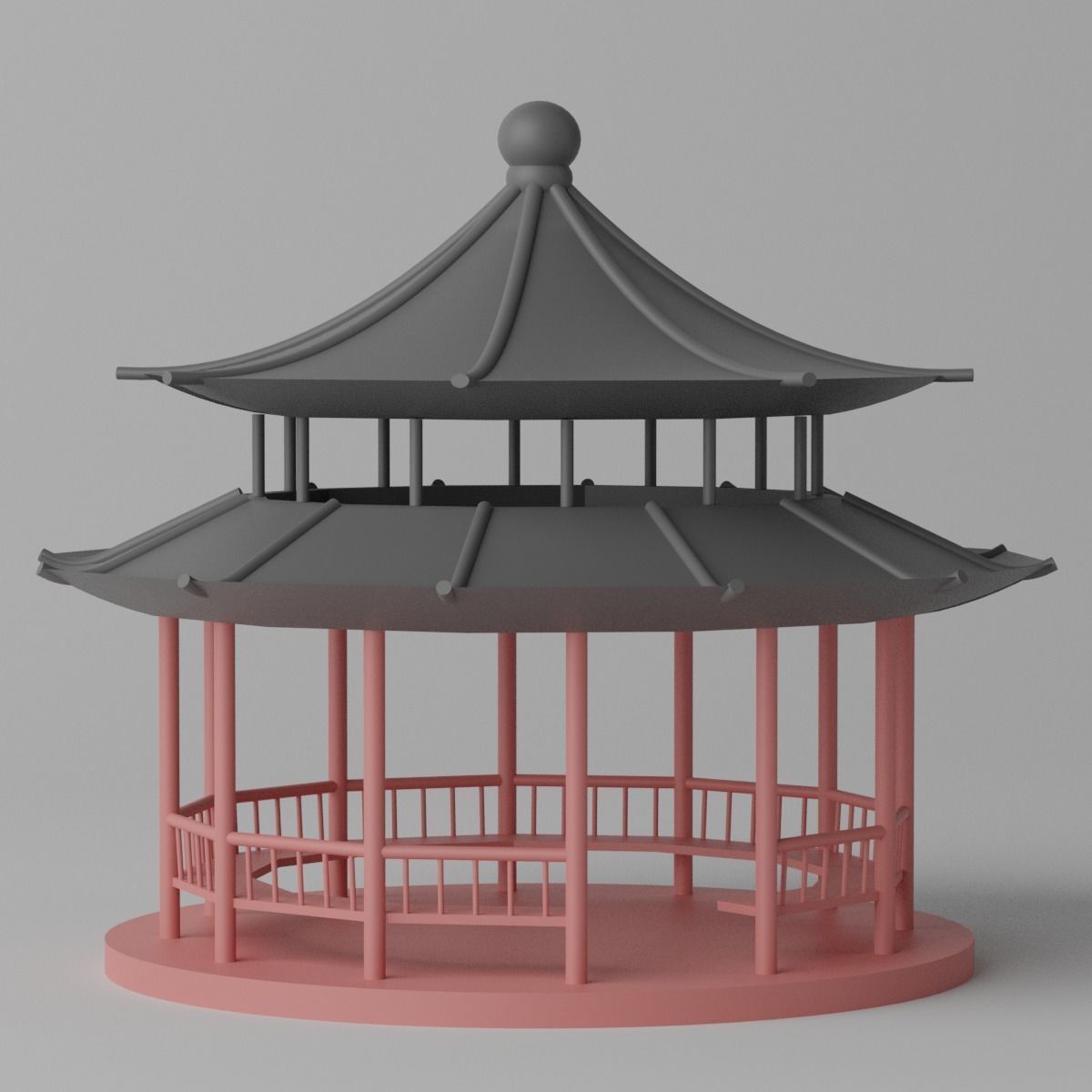 Cartoon Chinese Pavilion 1 3D model_13