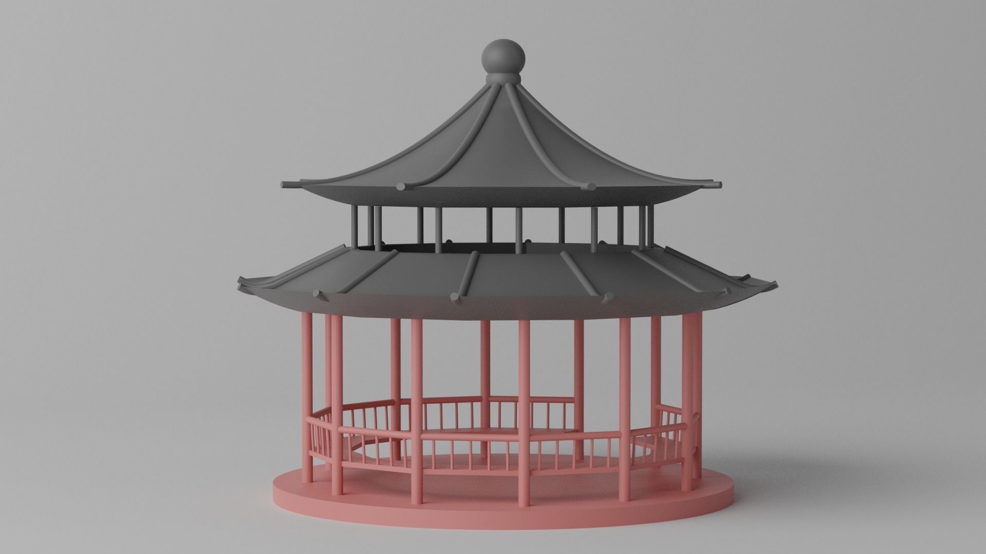 Cartoon Chinese Pavilion 1 3D model_9