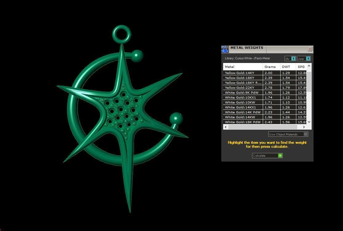 Star Pendant 3D print model_4