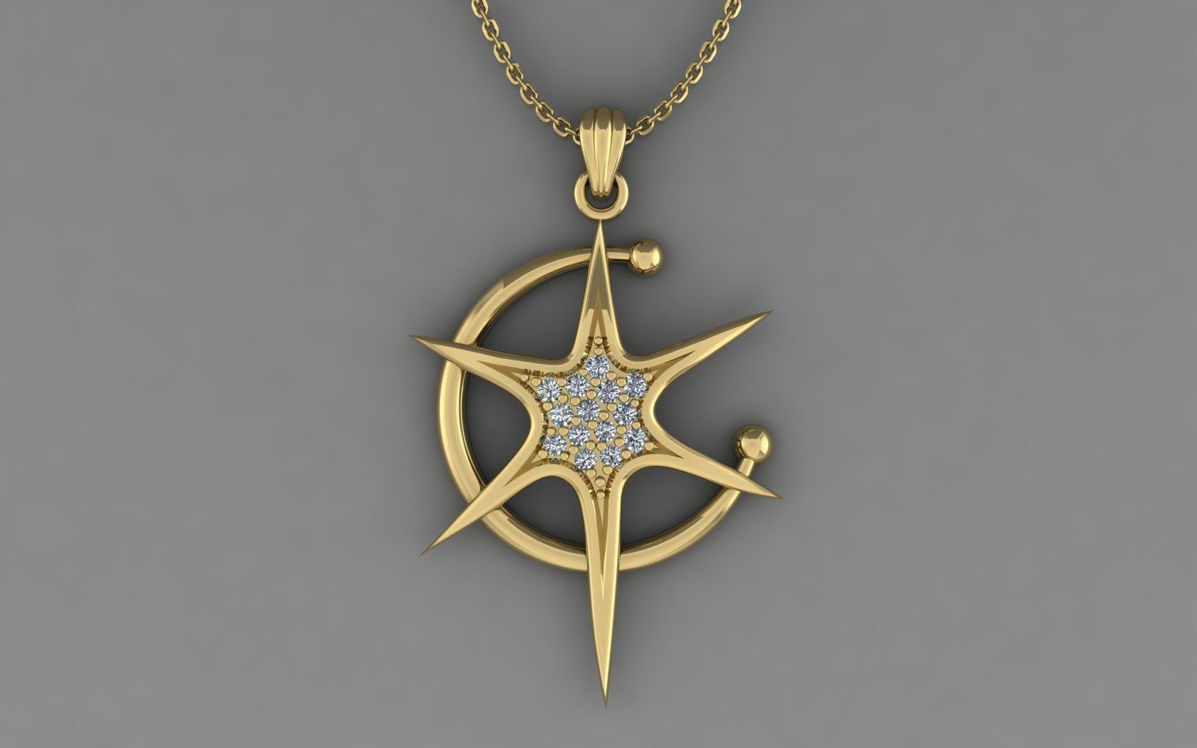 Star Pendant 3D print model_8
