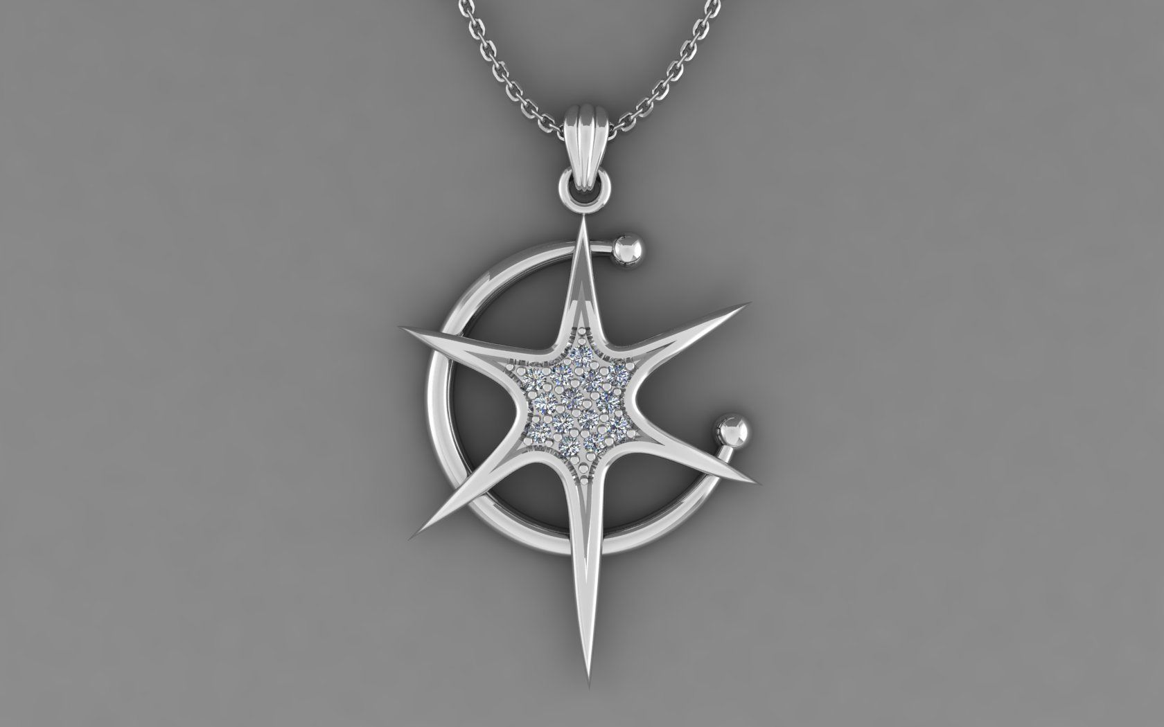 Star Pendant 3D print model_7
