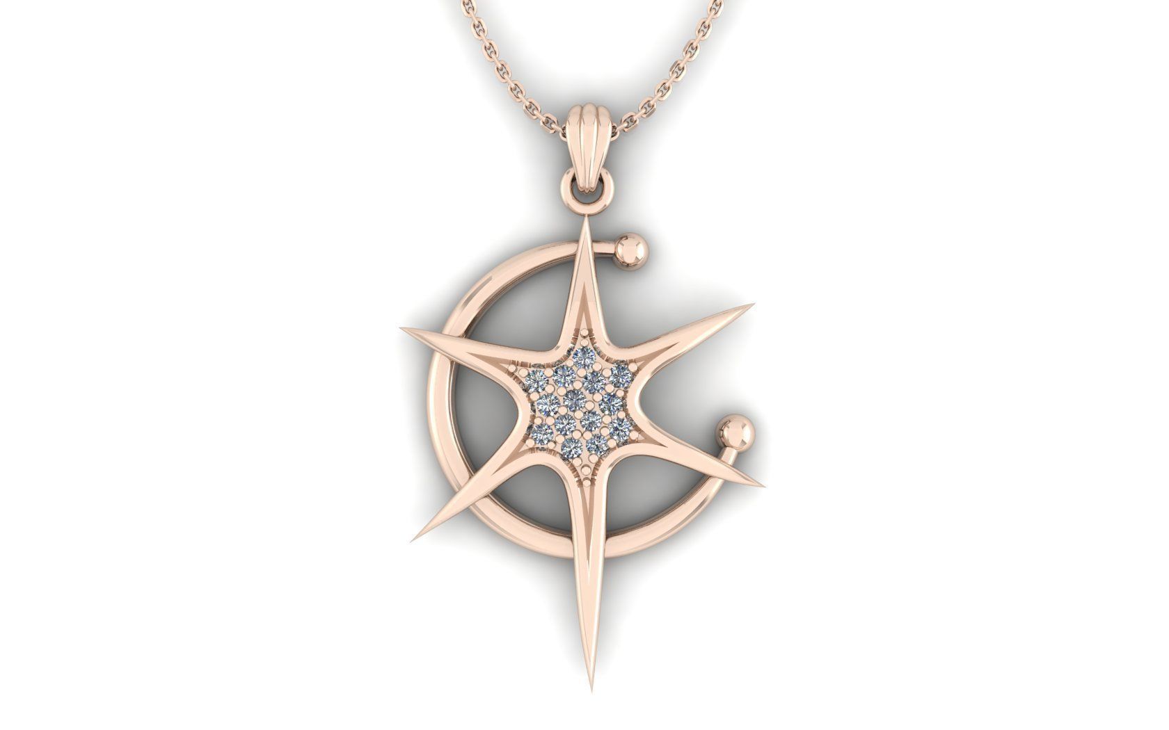 Star Pendant 3D print model_1
