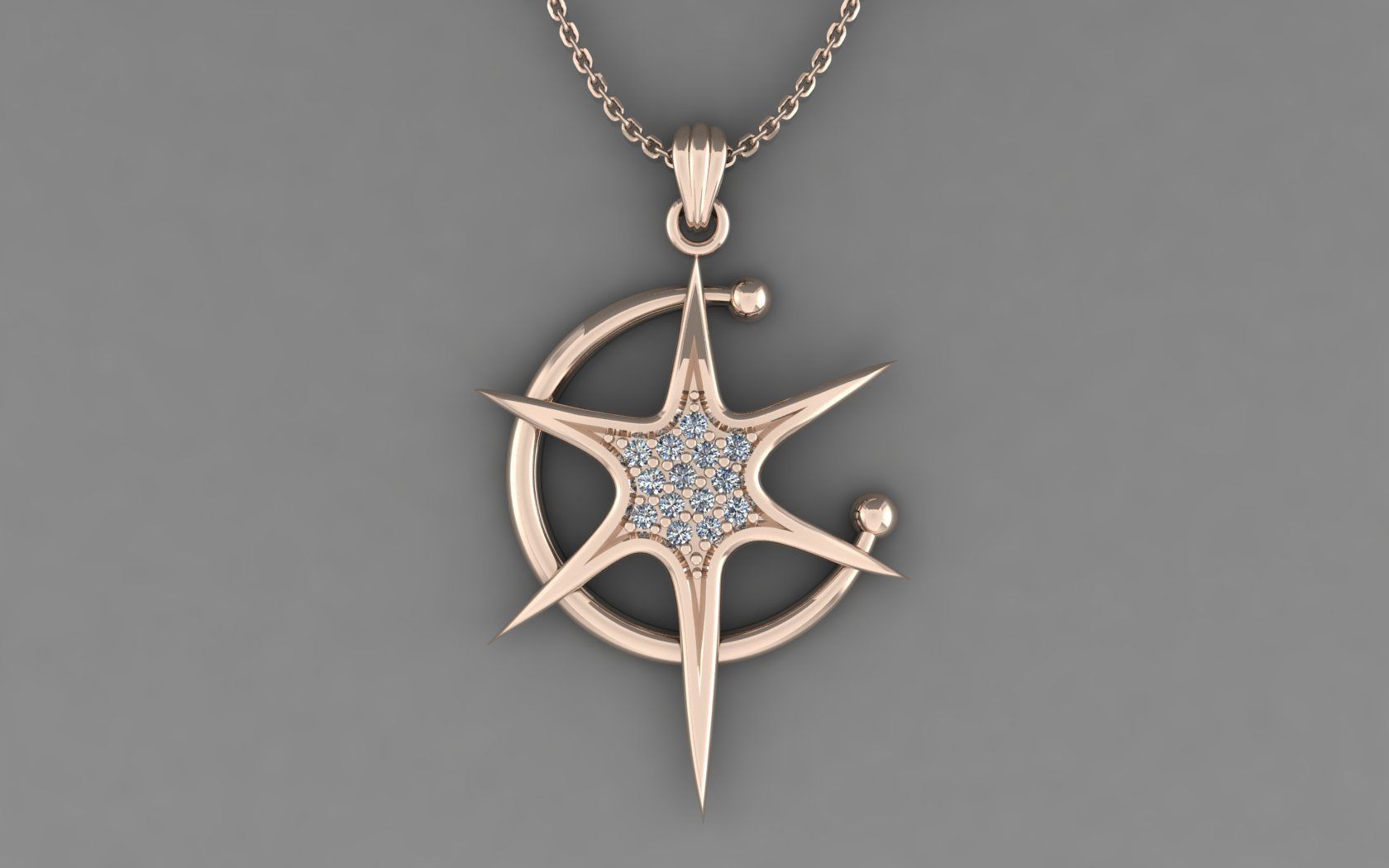 Star Pendant 3D print model_9