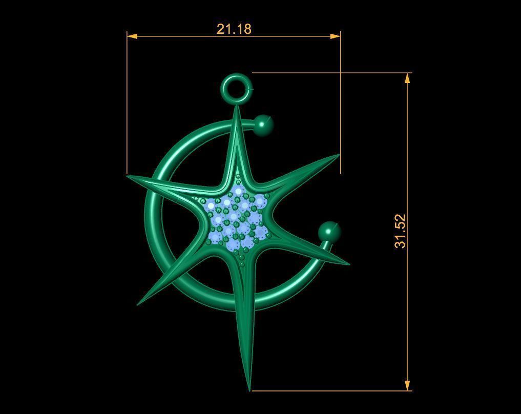 Star Pendant 3D print model_5