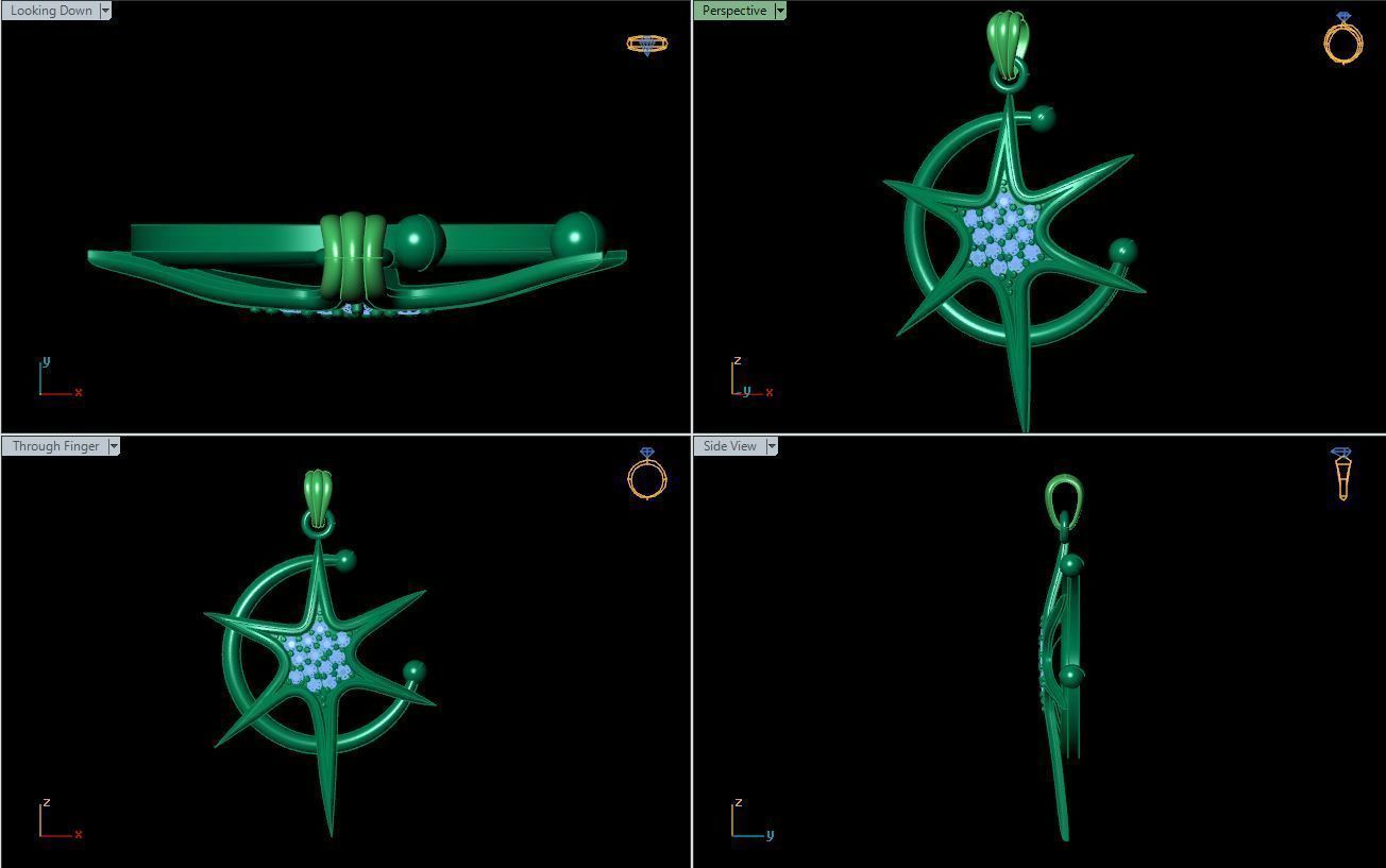 Star Pendant 3D print model_6