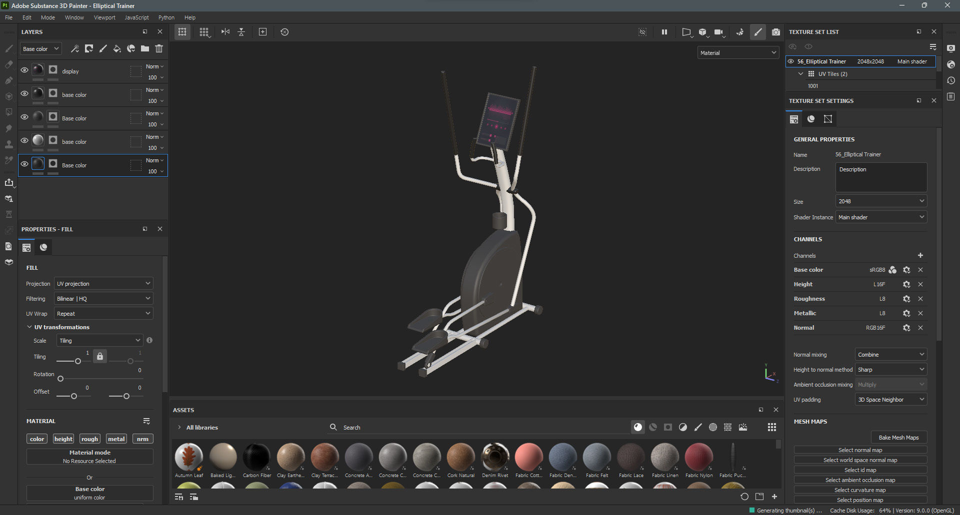 Elliptical Trainer Low-poly 3D model_14