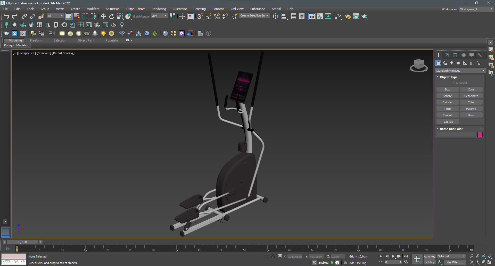 Elliptical Trainer Low-poly 3D model_13