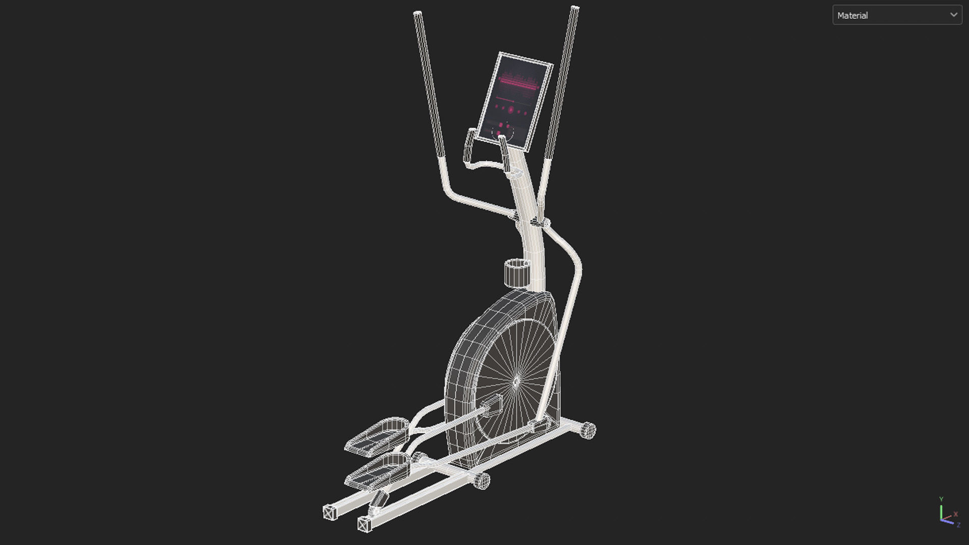 Elliptical Trainer Low-poly 3D model_15