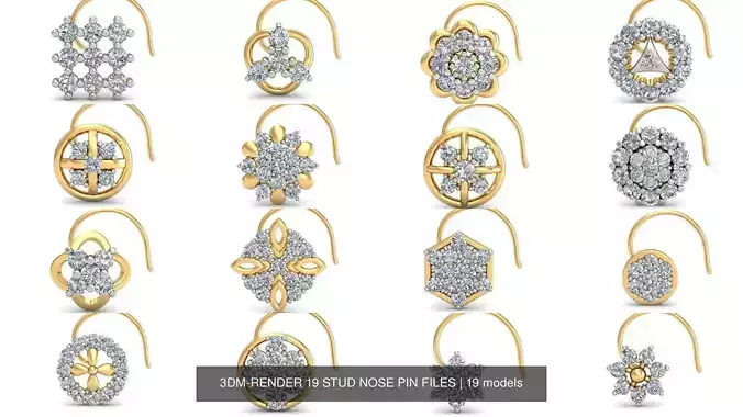 3DM-RENDER 19 STUD NOSE PIN FILES