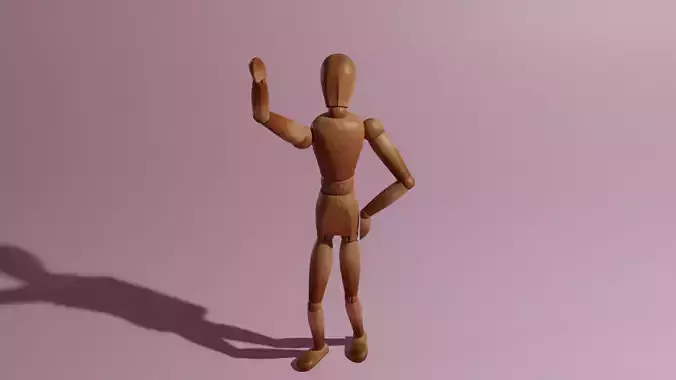 Wooden mannequin posing figurine