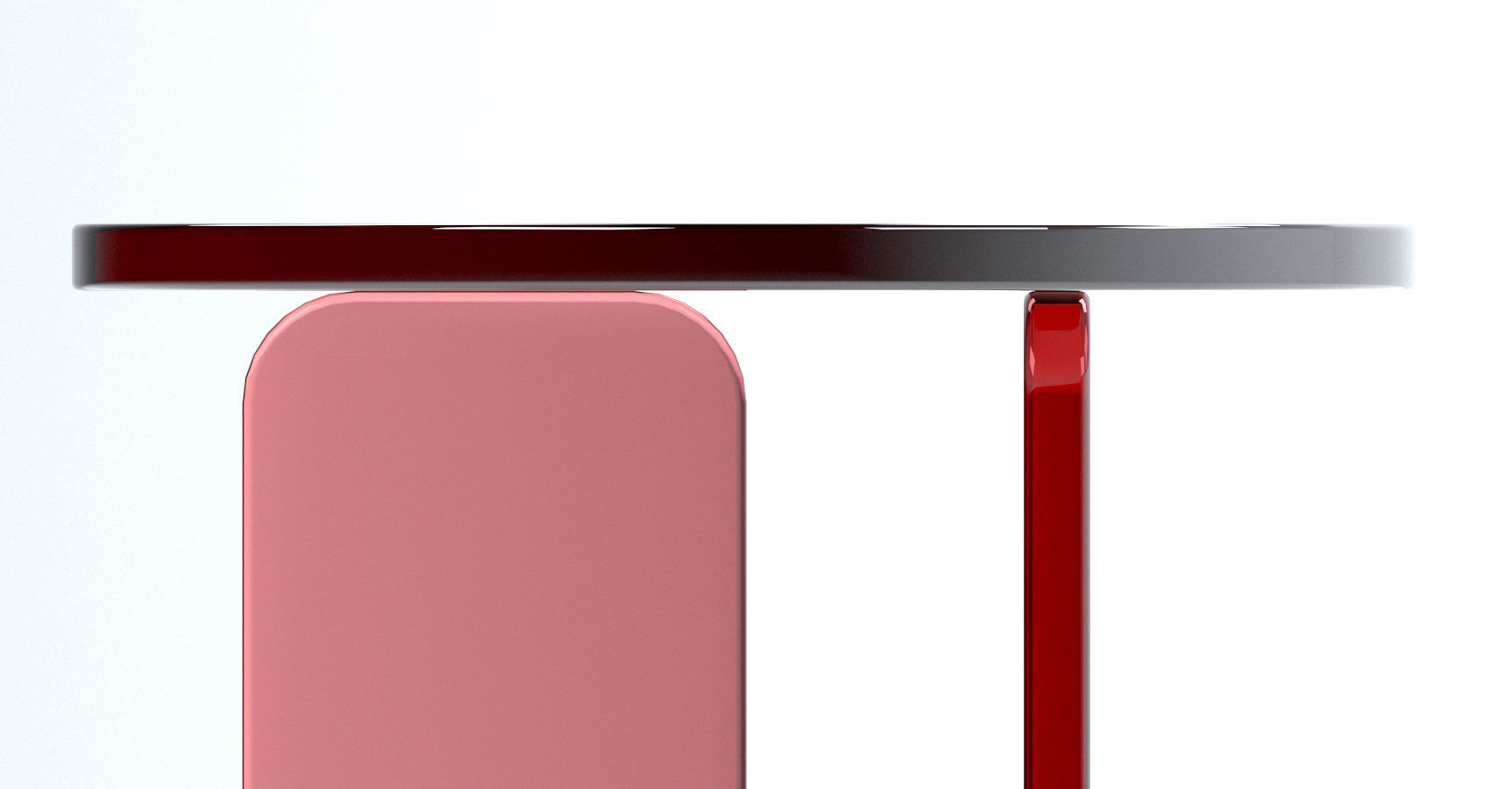 Abstract Clear Red Side Table Free 3D model_3