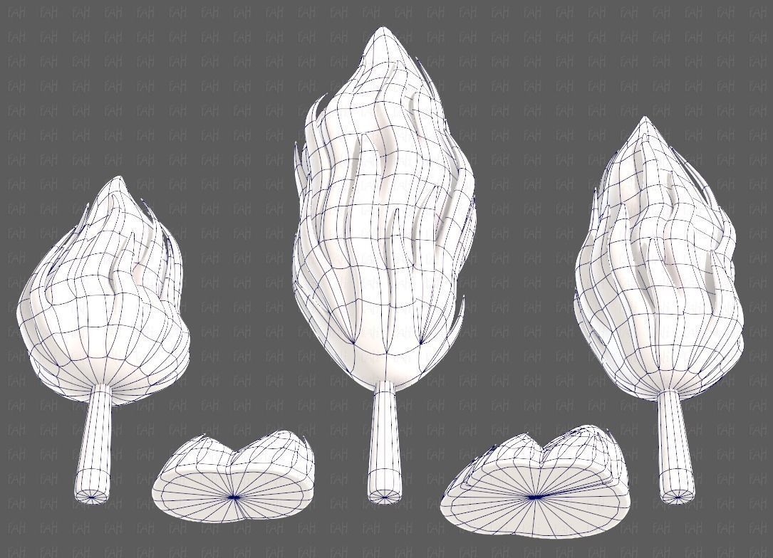Trees Cartoon V47 Low-poly 3D model_38