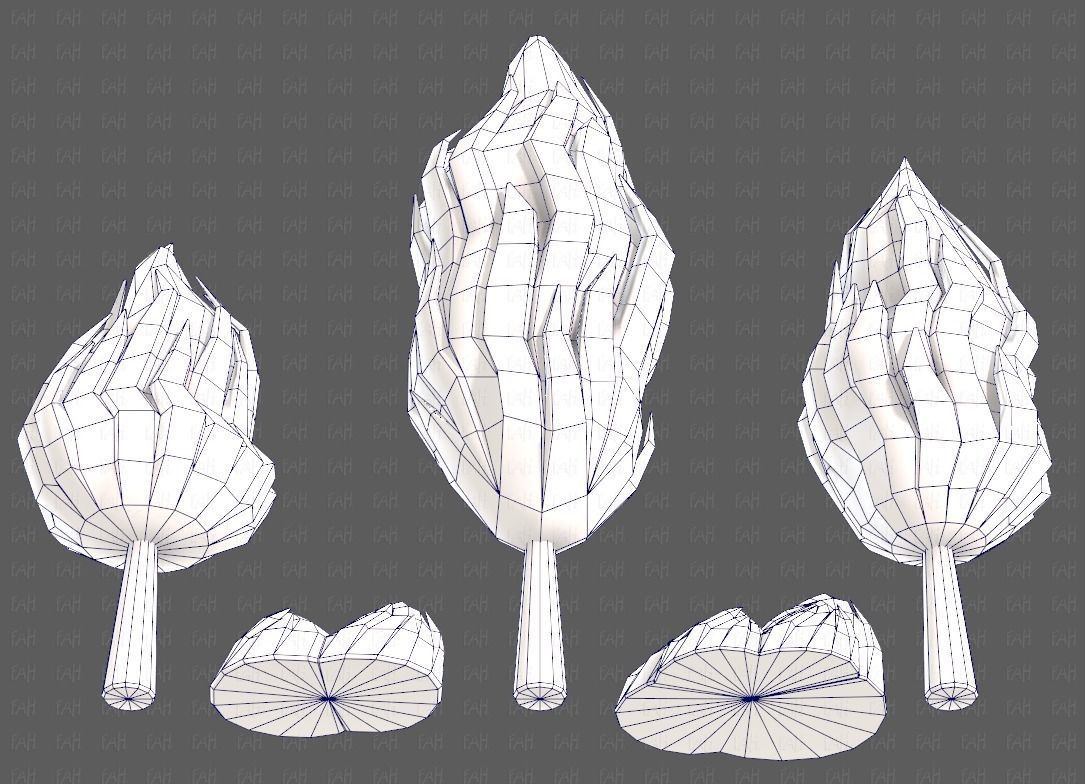 Trees Cartoon V47 Low-poly 3D model_40