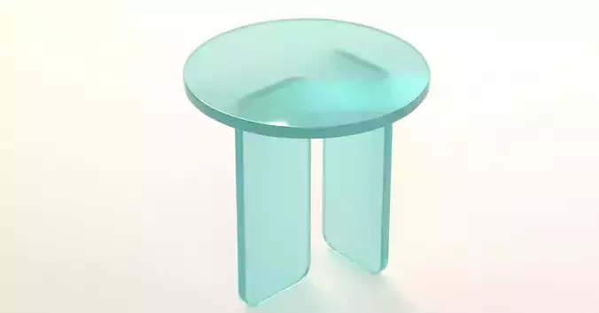 Abstract Clear Turquoise Side Table