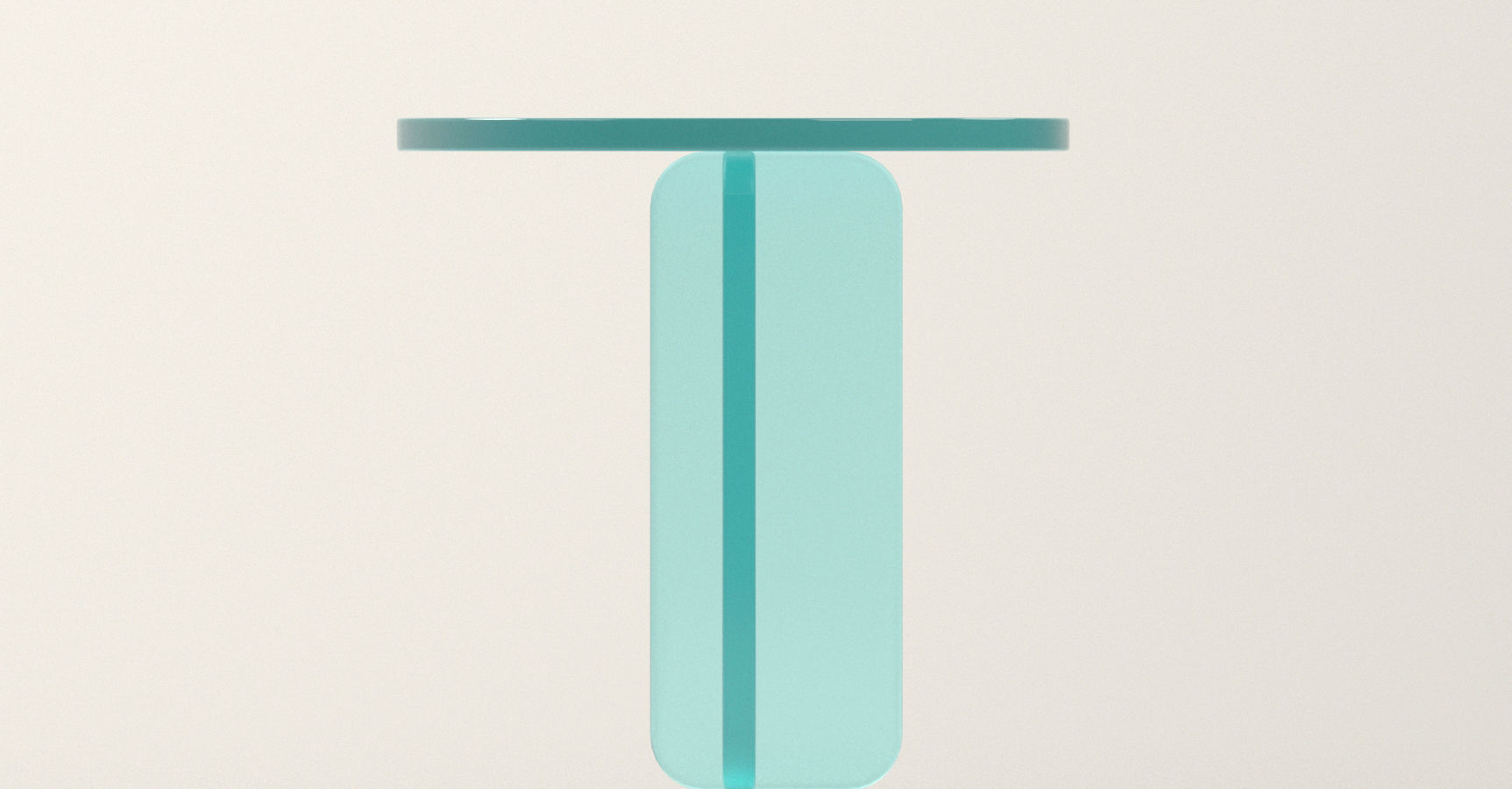 Abstract Clear Turquoise Side Table Free 3D model_2