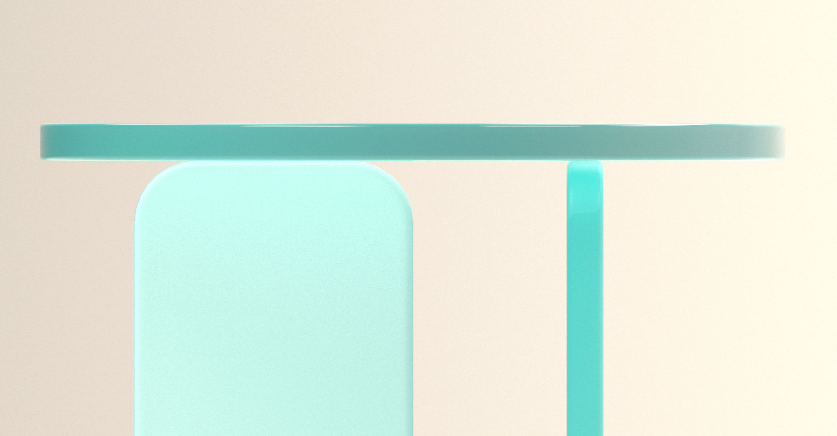 Abstract Clear Turquoise Side Table Free 3D model_3