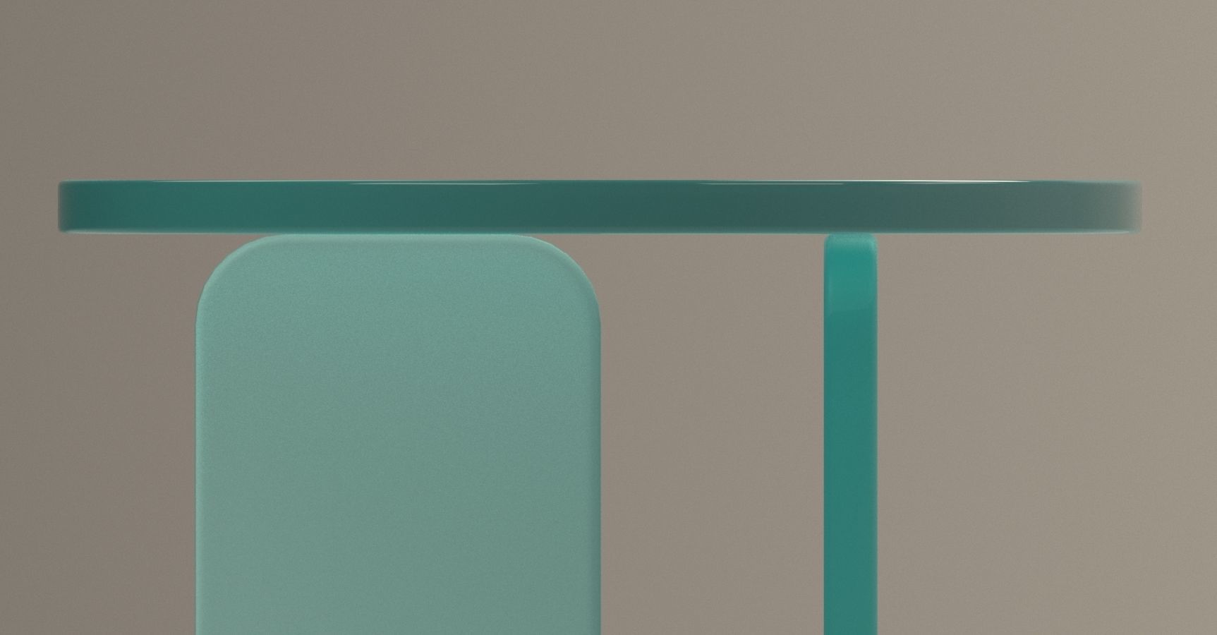 Abstract Clear Turquoise Side Table Free 3D model_7