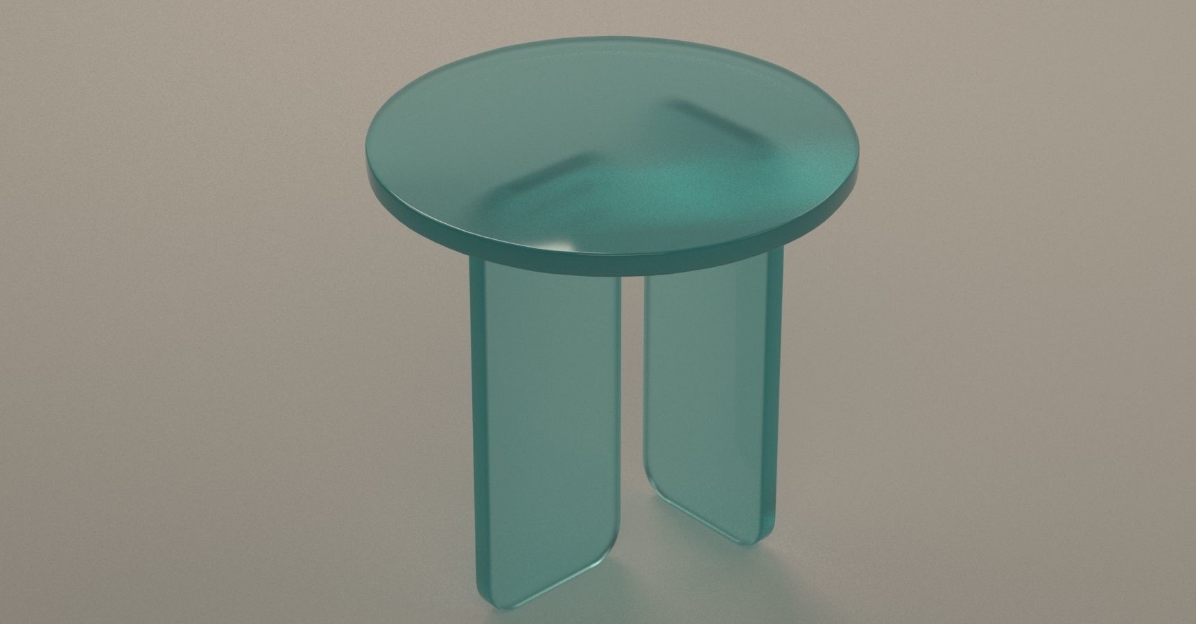 Abstract Clear Turquoise Side Table Free 3D model_5