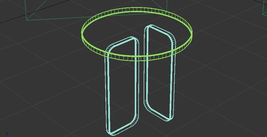 Abstract Clear Turquoise Side Table Free 3D model_1