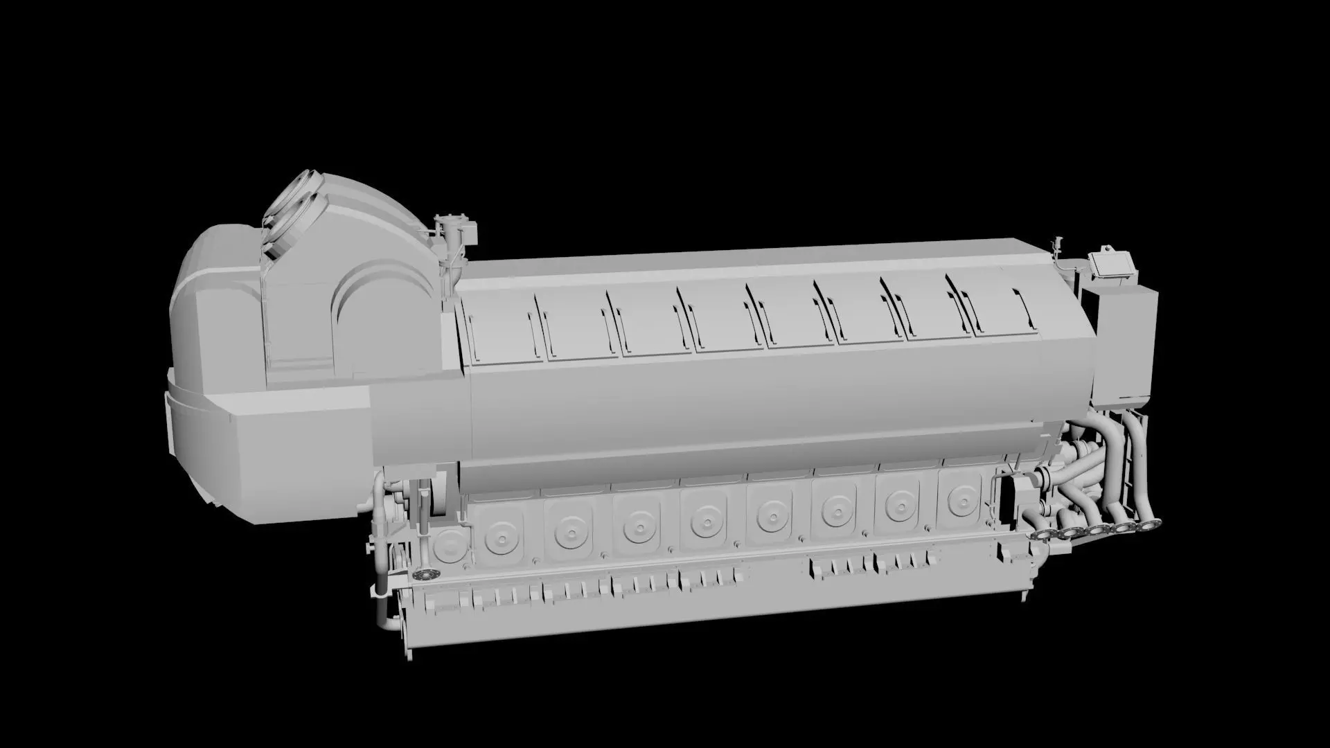 Wartsila Engine Marine Low-poly 3D model