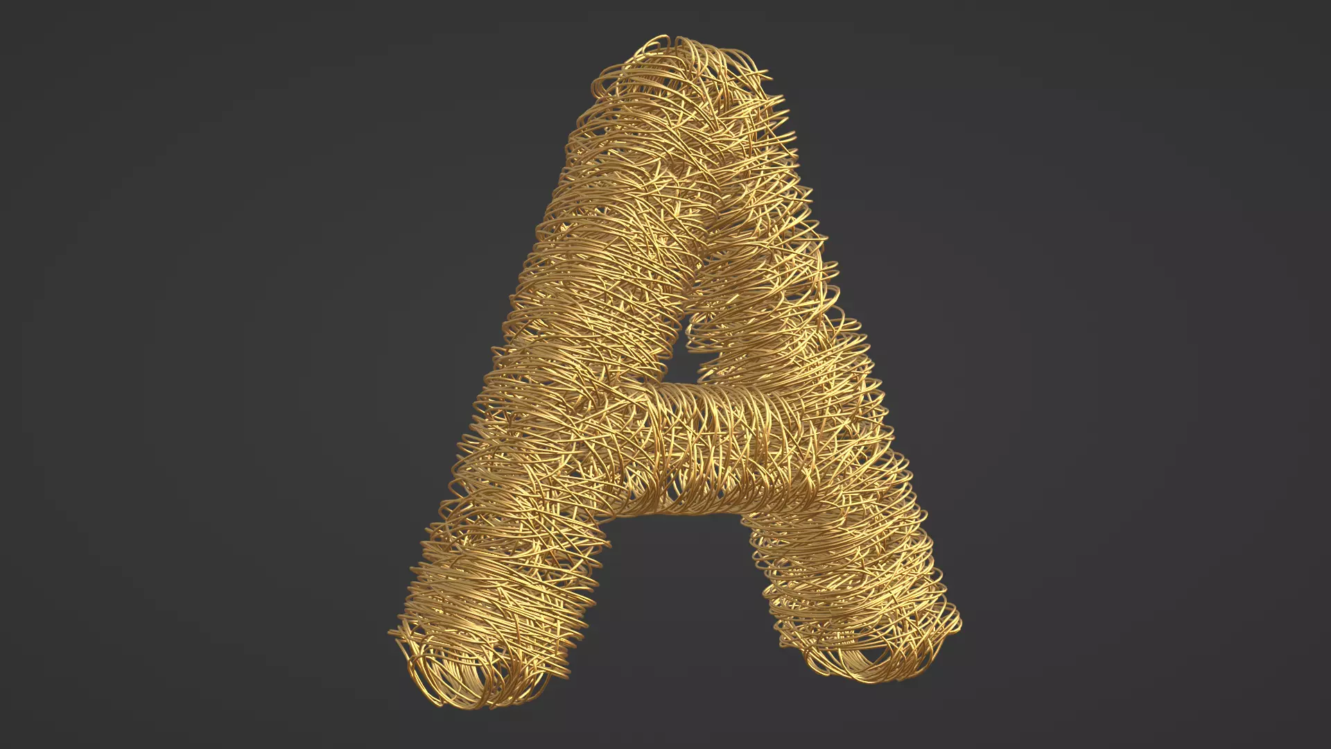 Wire Letter A Free low-poly 3D model