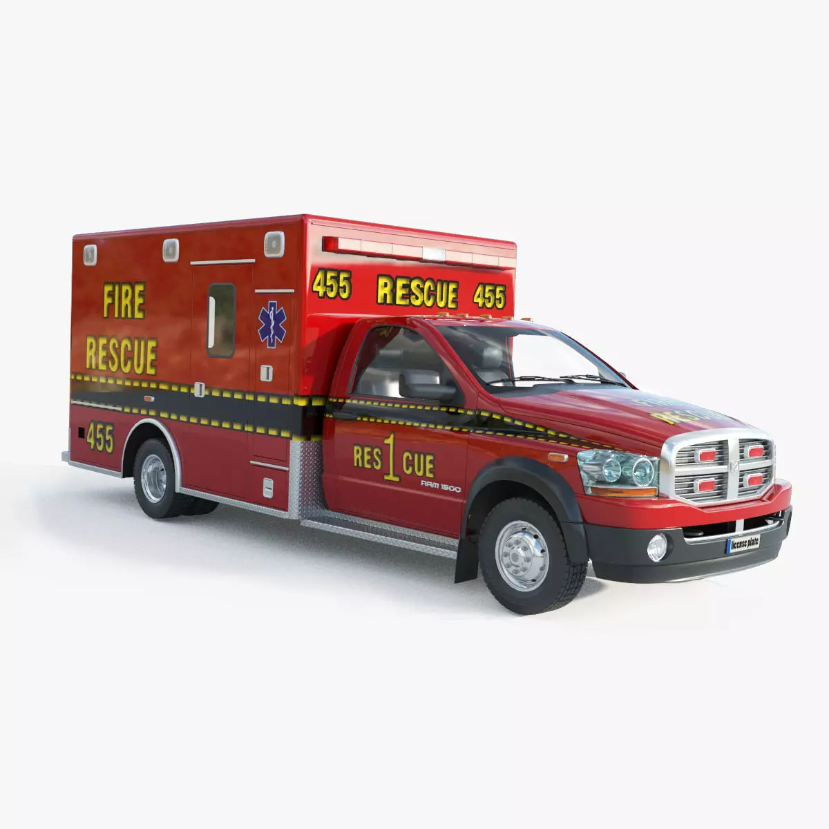 Dodge Ran 5500 Fire Rescue 3D model_0