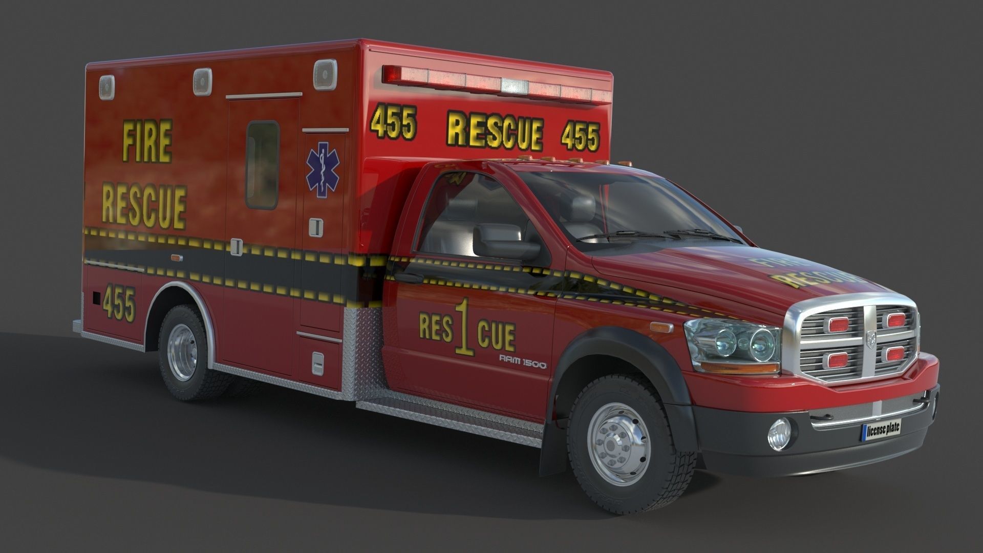 Dodge Ran 5500 Fire Rescue 3D model_2