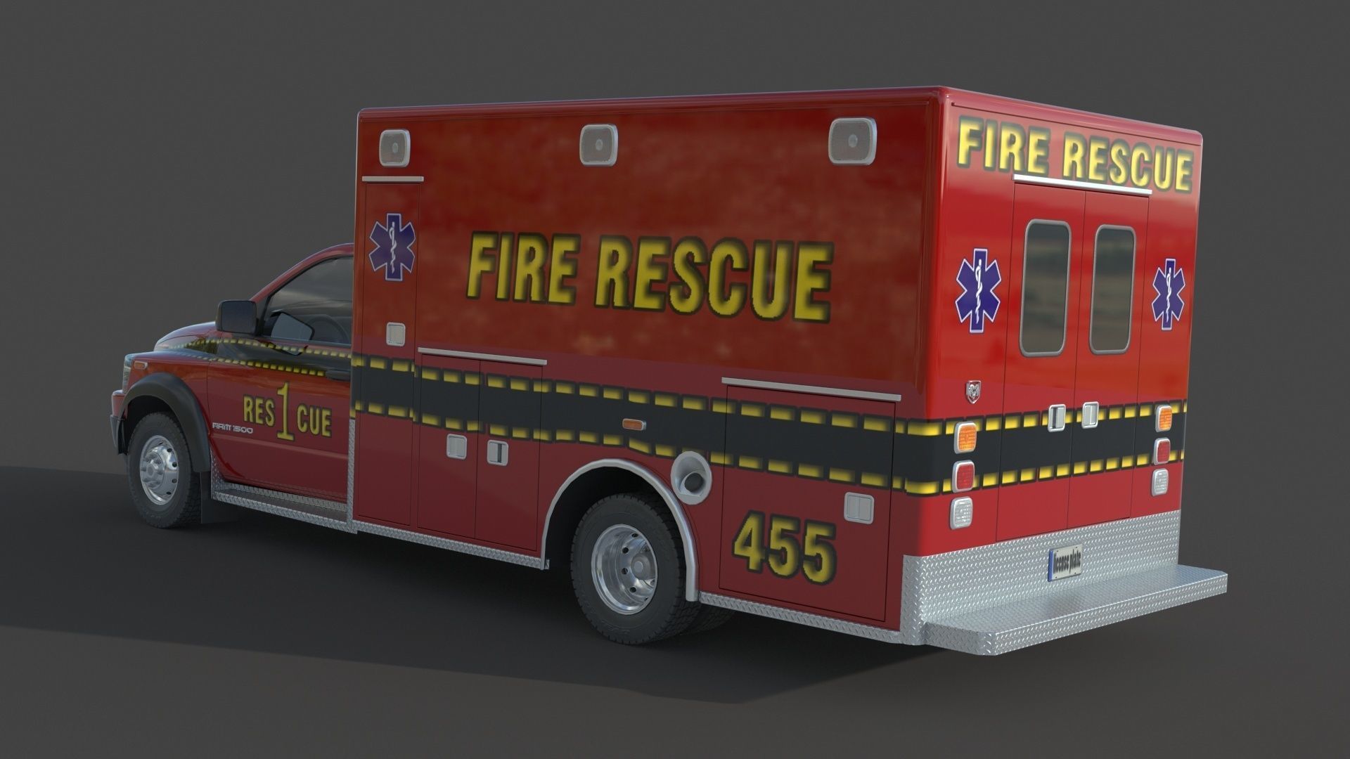 Dodge Ran 5500 Fire Rescue 3D model_5