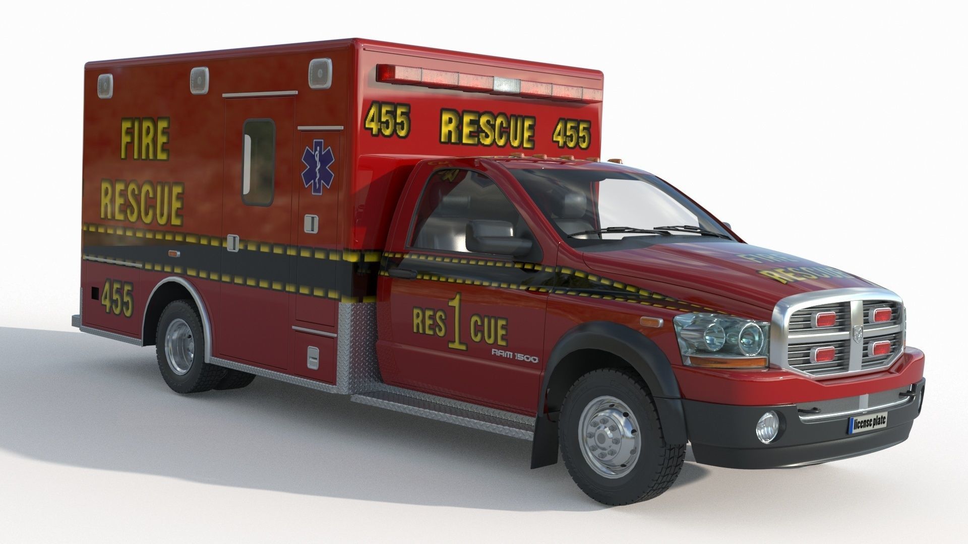 Dodge Ran 5500 Fire Rescue 3D model_1