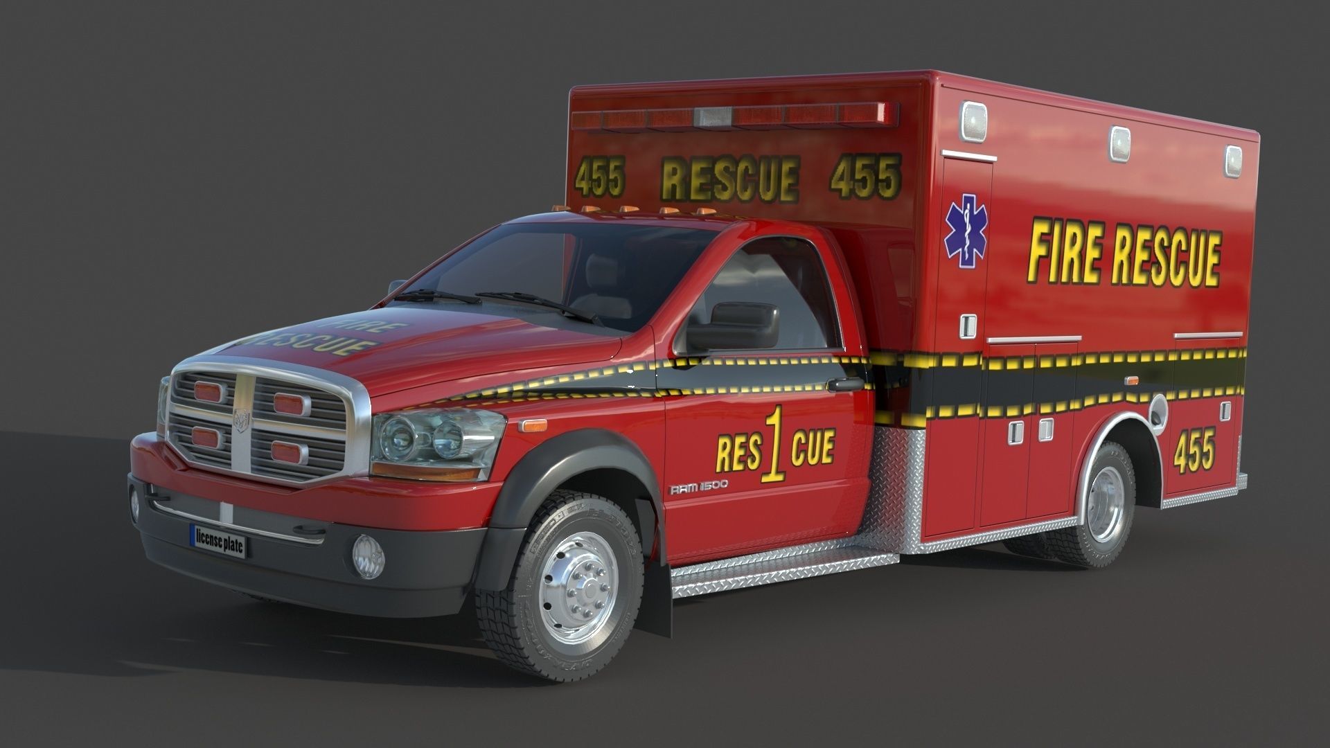 Dodge Ran 5500 Fire Rescue 3D model_4