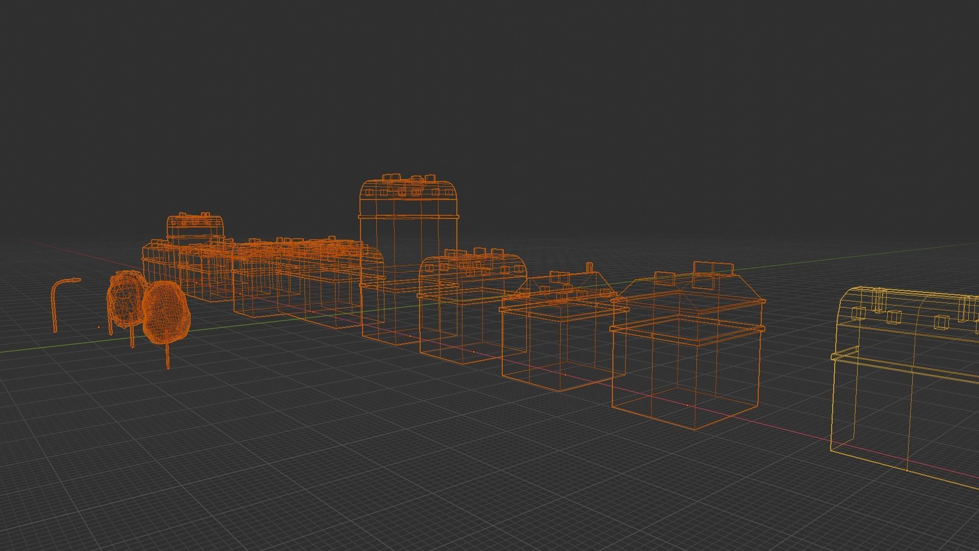 Low poly Buildings Low-poly 3D model_4