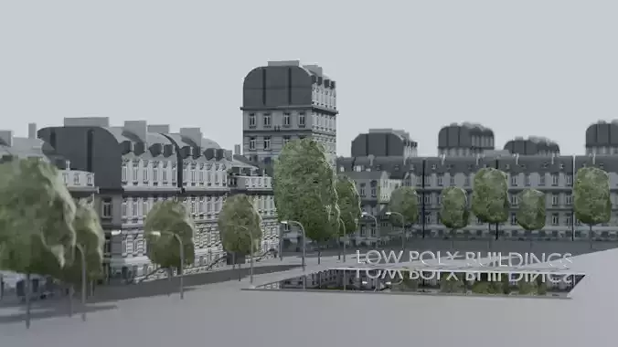 Low poly Buildings Low-poly 3D model