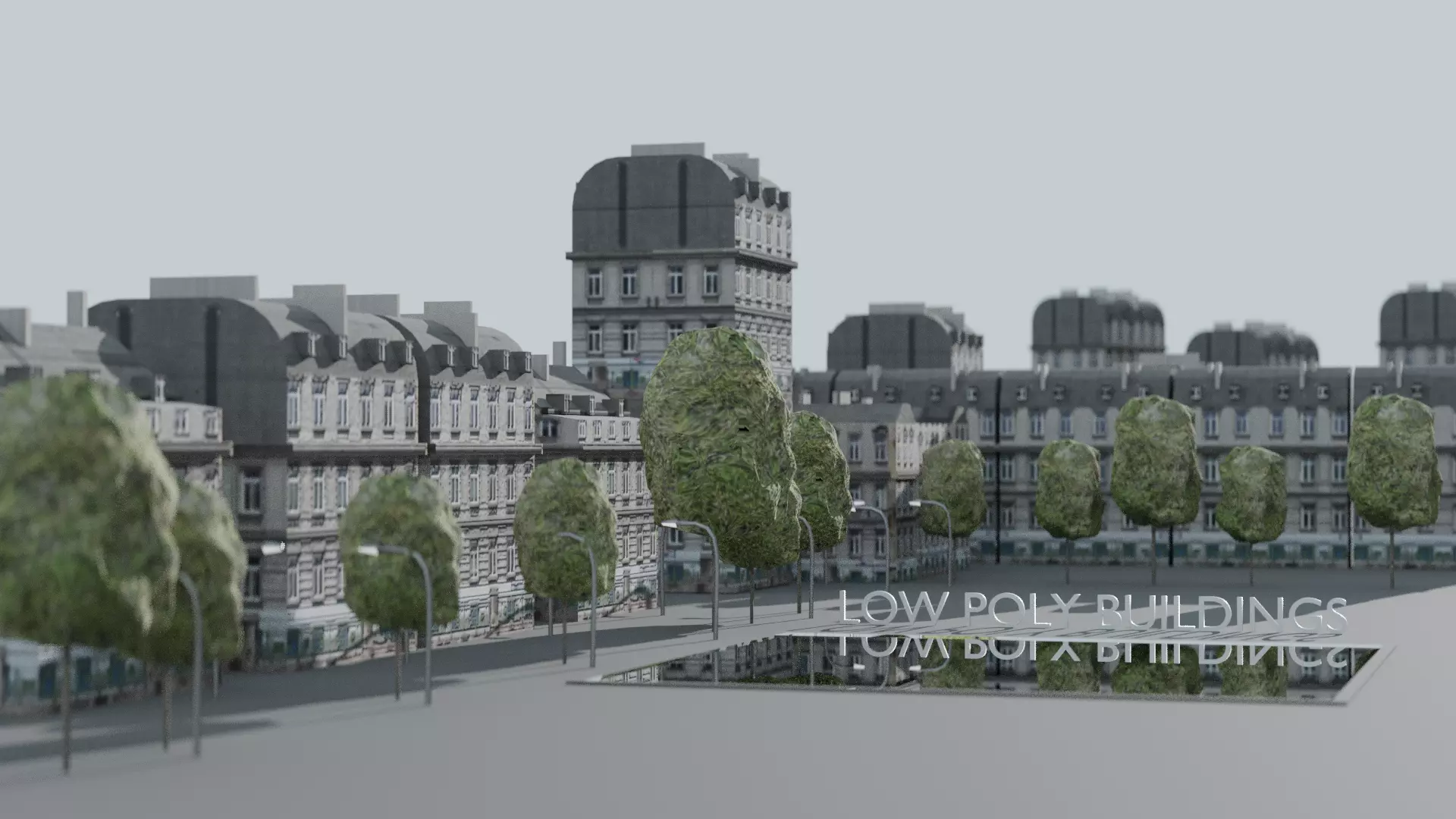 Low poly Buildings Low-poly 3D model_0