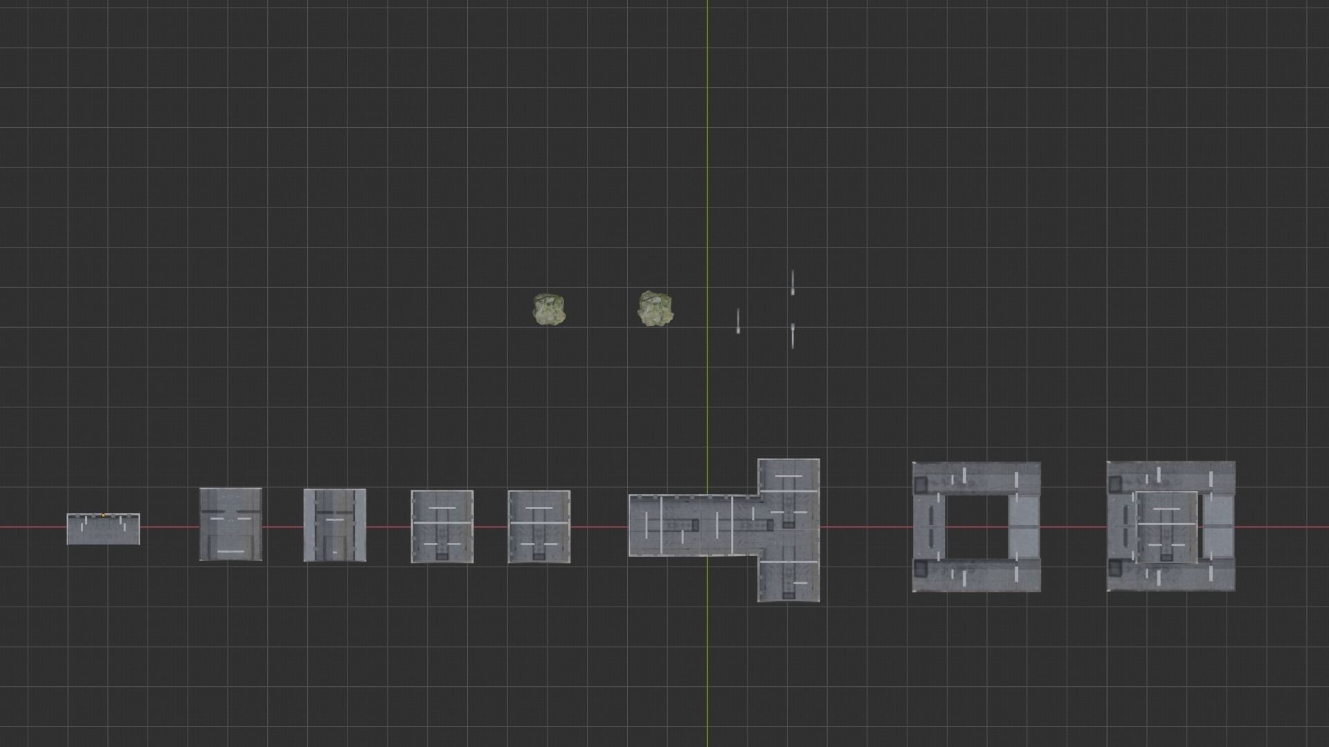 Low poly Buildings Low-poly 3D model_3