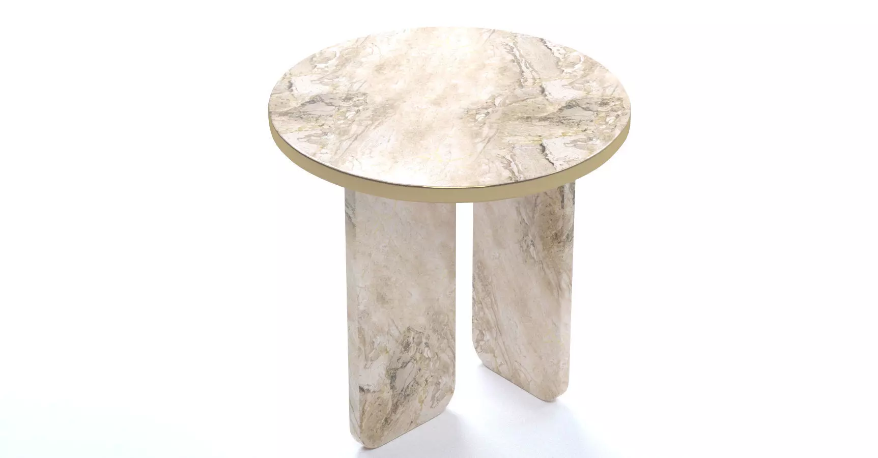 Abstract Marble and Gold Metal Side Table Free 3D model