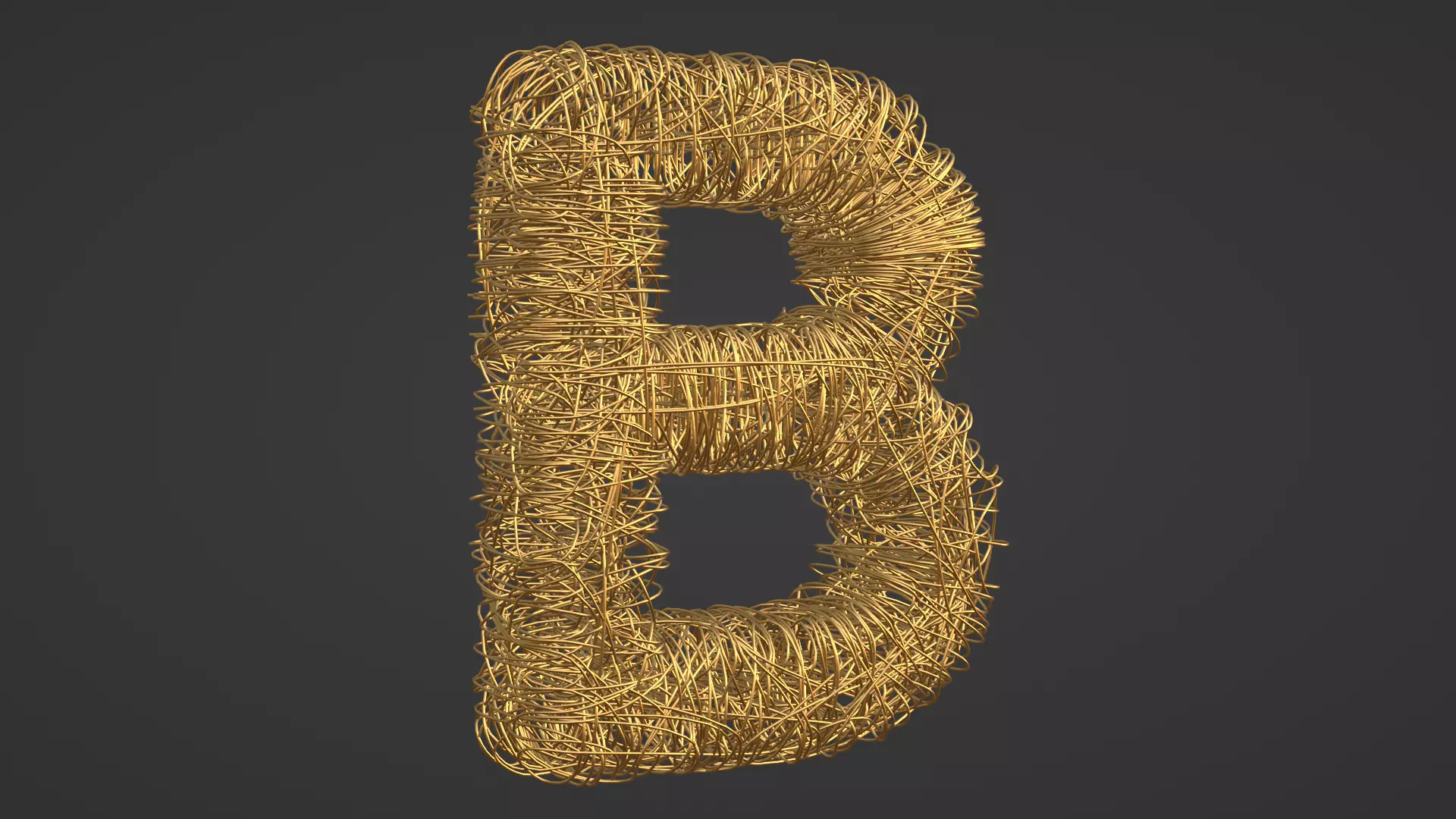 Wire Letter B Free low-poly 3D model